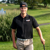 Thumbnail for Bigga Balls Men's Golf Polo in Solid Black