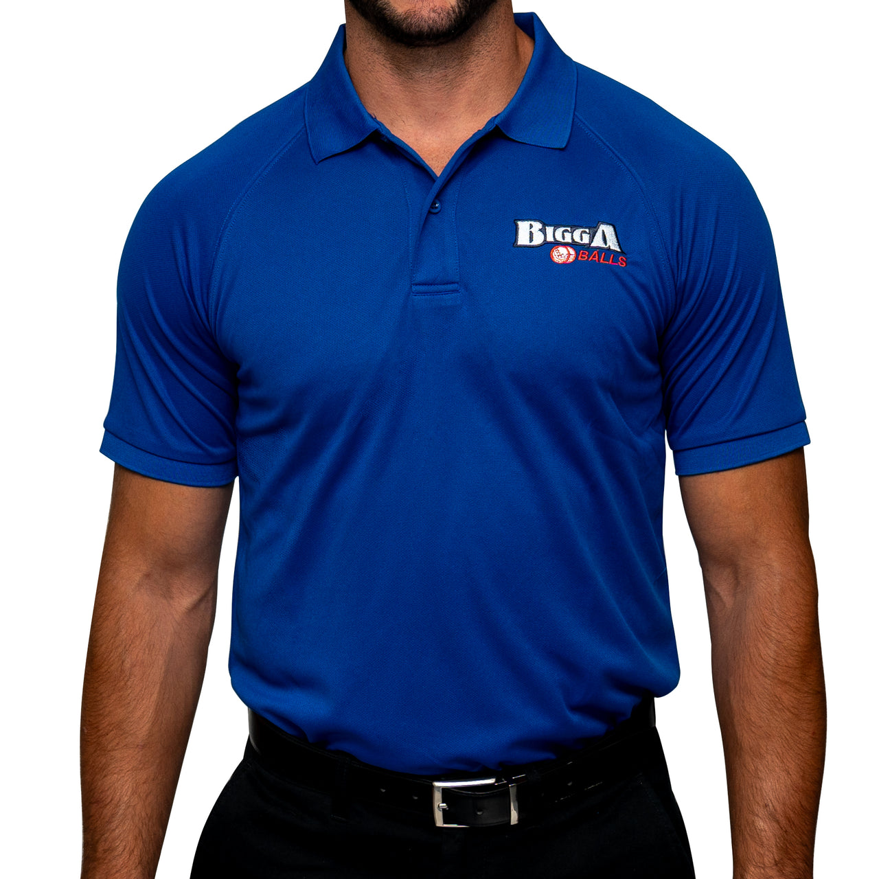 Bigga Balls Men's Golf Polo in Solid Carolina Blue