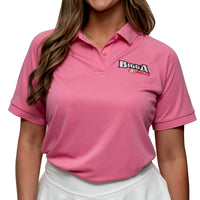 Thumbnail for Bigga Balls Women's Golf Polo in Solid Pink